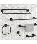 Townsend 24 Inch Double Towel Bar In Brushed Nickel Built From Durable Brass on hexagonal tile wall display, sleek modern look