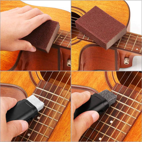72 Piece All In One Guitar Tool Kit for Repair and Maintenance with sanding block on guitar frets