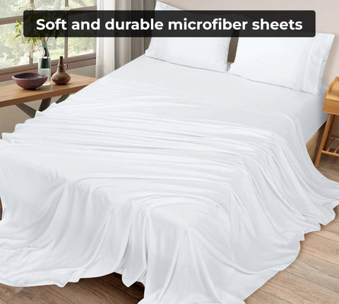Super Soft Double Brushed Microfiber Full Flat Sheet Only Wrinkle Free Stain Resistant Hotel Quality Top Sheet For Your Full Size Bed In White Super Cozy Breathable 81 By 96 Inches