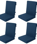 Outdoor Chair Cushions 20x20 Navy Blue Water Resistant And Fade Resistant High Back With Ties And Zipper Removable Covers All Weather Patio Lawn Dining Seat Replacements Set Of Four