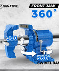 Heavy Duty 5 Inch Bench Vise With Ductile Iron Body 360 Degree Swivel Anvil 4000 Kg Clamp Blue Finish multipurpose workbench vise