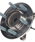 Heavy Duty Front Wheel Bearing And Hub Assembly For 2021 2022 Ford Expedition And F150 Rwd. Close-up of steel hub with bolts.