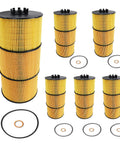 6 Piece Oil And Lube Filter Set For Freightliner And Western Star Trucks Fits 114SD 122SD Cascadia L6 Engines From 2009 To 2020