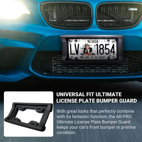 2.3 Inch Thick Rubber License Plate Bumper Guard With Screws Included Front Bumper Protector on car front bumper