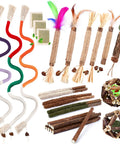 27 Pack Catnip Chew Toys For Cats With Cotton Sisal Rope And Natural Silvervine Sticks, Dental Care And Teeth Cleaning Set