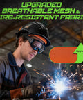 Welder using Hard Hat Sweatband 5 Pack Washable Replacement Liner For Welding Helmets And Hard Hats Flame Retardant Cotton