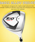 360cc alloy driver for Kid Friendly Junior Right Handed Golf Club Set with Lightweight Graphite Shafts, easy for young beginners