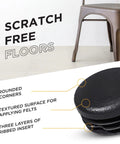 1 Inch Outer Diameter Ribbed Plastic Hole Plugs For Round Tubing Black End Caps shown with chair preventing floor scuffs