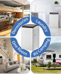 Slick 30 Lbs Fully Automatic Portable Washing Machine With Integrated Drain Pump in dorm and RV settings.