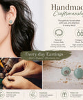 Real Jade And Lapis Lazuli Tiger Eye Stud Earrings Set For Women With Hypoallergenic Steel Posts 6mm 8mm Ball Studs And 12mm Flat Back Large Stud Handmade Sage Green Jewelry For Sensitive Ears Dope Gift For Anniversary Graduation Back To School, jade stud on ear