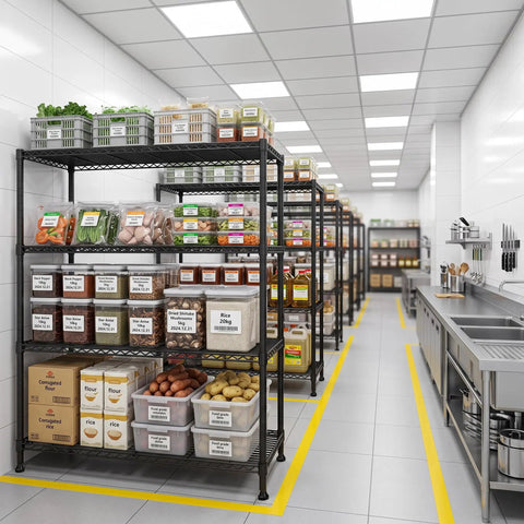 4-Tier Heavy Duty Wire Shelving Unit For Warehouse And Supermarket With Double Capacity And Space Saving Design Industrial Steel Shelving