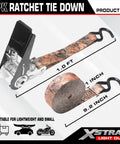 Tough As Nails Camo Ratchet Tie Down Straps Eight Pack One Inch By Ten Feet showing size dimensions of 1 inch by 10 feet.