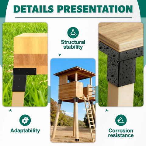 Heavy Duty 4x4 Deer Stand Bracket Kit, 4 Pack For Deer Blind, Hunting Shack, Observation Decks, Tree Houses, Swing Sets And Outdoor Platforms Rust Resistant Steel Construction For Harsh Weather