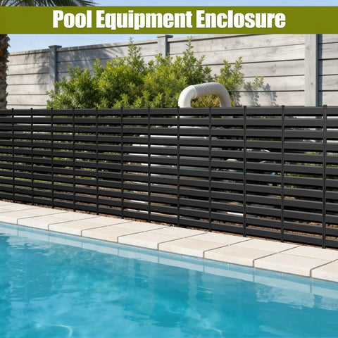 Customizable Outdoor Privacy Fence Screen Panels For Air Conditioners, Trash Cans, And Pool Equipment Enclosures, No Dig Backyard Fencing