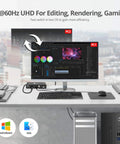 2 Port HDMI KVM Switch Swap Between Two 4K60 Monitors No Sweat Using One Shared Keyboard Mouse And Headphone Setup For Your Ultimate Home Office Or Gaming Rig, showcasing dual monitors setup.