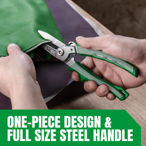 8 Inch Heavy Duty Scissors Industrial Shears With CRV Steel One Piece Construction And Induction Hardened Blades For Long Lasting Sharp Cutting Through Tough Materials All Purpose Utility Tool cutting green material