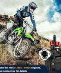 Rider on a dirt bike showcasing PE22 Carburetor With 48mm Air Filter Kit For 125cc 130cc 140cc Dirt Bikes Pit Bikes Go Karts ATVs