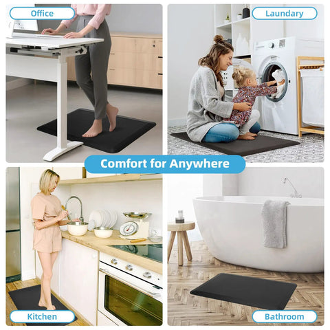 0.75 Inch Thick Anti Fatigue Kitchen Mat Waterproof Cushioned Comfort Floor Mat 20 By 32 Inches in various home settings