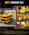 2600 lbs Heavy Duty Electric Scissor Lift Table With Smooth Hydraulic Operation And Quick Tilt Adjustments For The Daily Shop Grind And No Sweat Ev Part Moves with thick platform and support posts.