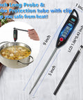 Digital Water Thermometer For Water And Liquids Candles And Cooking, Instant Read Food Thermometer Waterproof IPX7 With Long Probe