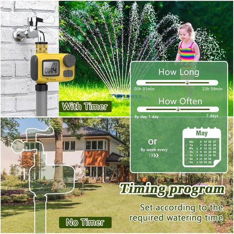 Outdoor Sprinkler Timer For Garden Irrigation With Rain Delay And Manual Watering, Programmable Daily And Weekly Schedules