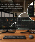 Dual monitor setup with Magnetic Monitor Connector Set Of 2 For A Seamless Multi Monitor Gaming And Workstation Setup, office background