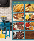 Beast Electric Grain Mill Grinder For Wet And Dry Cereals 3000W 110V Commercial Grade Grain Machine with funnel and grinding results