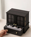Easy Install Real Deal Solid Brass Mini Knobs 5 Pack Measure a True 1/2 Inch for Crafting DIY Hobbies Jewelry Boxes and Tiny Furniture With Top Shelf Grip and Warm Touch on a jewelry box.