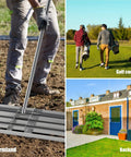 48 Inch Wide Lawn Leveling Rake With 52 To 78 Inch Adjustable Telescopic Handle Heavy Duty Stainless Steel Leveler Tool for Farmland Golf Course Backyard