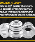 Close-up of 44 40mm Wheel Bearing Greaser Tool For RZR Ranger ATV UTV SxS Front And Rear Greasing Kit, aluminum build.