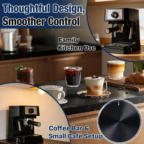 Premium Aluminum Knob Replacement For Stilosa EC260BK Espresso Machine, Easy Turn Dial, Smooth Mode Selection, Durable Black Alloy Exterior, Direct Replacement For Precise Controls And Reliable Brewing on black espresso machine