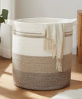 80L Laundry Hamper With Handles Decorative Woven Storage Basket For Living Room And Nursery Perfect For Toys Blankets Pillows And Clothes Gradient Yellow 20x18 Inches Kid Safe Totally Durable And Easy Carry displayed in living room