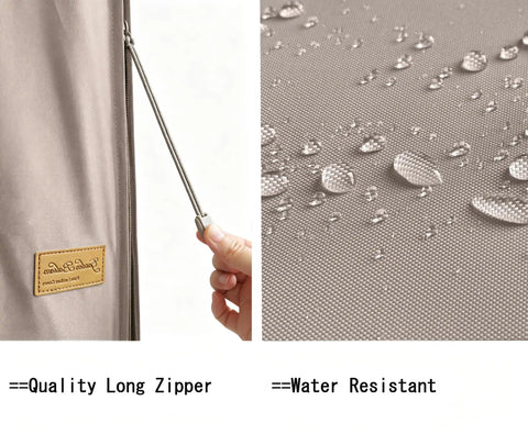 Premium 6 To 9 Foot Patio Umbrella Cover With Waterproof Oxford Fabric Zipper And Rod Durable Double Stitched Edges