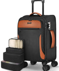 Lightweight 20 Inch Softside Carry On Luggage With Four Spinner Wheels Airline Approved 22 By 14 By 9 TSA Lock Telescoping Handle