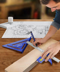 Pro Level Combination Square Set Featuring Heavy Duty Aluminum Zinc Construction With Dual Scale Layout Ruler For Badass Woodworking Shops And Precise Machining Layouts Daily, measuring angles and marking wood.