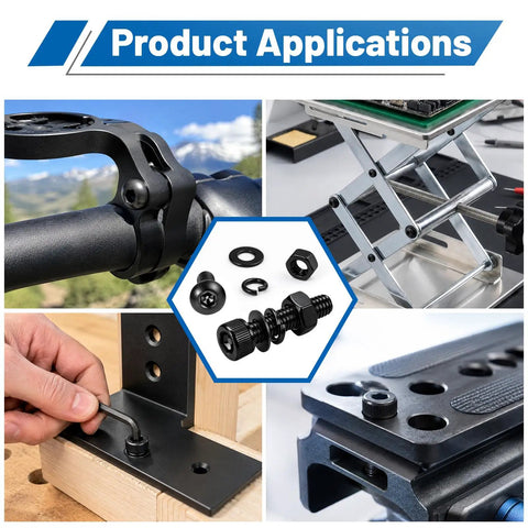 The Whole Shebang M3 Hex Socket Screw And Cap Head Bolt Assortment Kit With Matching Nuts And Washers 3400 Piece Metric Fastener Bundle in various applications.