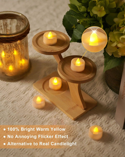 Flameless Tea Lights With 6 Hour Timer 24 Hour Auto Cycle Battery Operated LED Candles Pack Of 12 Flickering Votive Lights