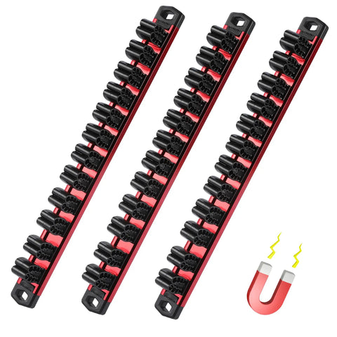 Magnetic Screwdriver And Wrench Organizer With Aluminum Rail, Real Deal Ultra Strong Magnets, Tool Holder For Quick Access
