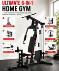 All In One Home Gym Machine With Leg Press And Preacher Curl Versatile Full Body Workout System For Home Gyms Adjustable Chest Press Lat Pulldown Rowing Leg Training 300 Lbs Capacity shown in compact setup