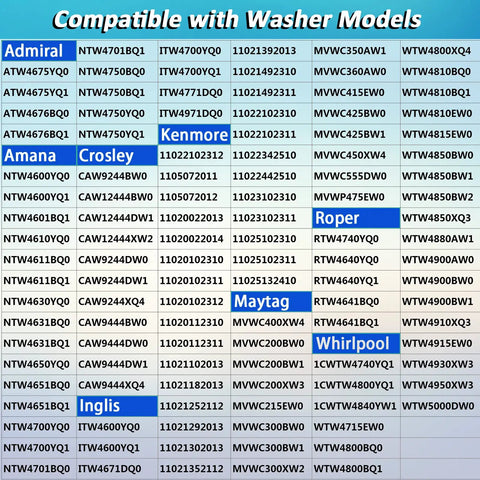 Washer Water Inlet Valve Replacement For Front Load And Top Load Machines Easy Install Balances Cold And Hot Water Controls Water Level And Drainage Compatible With Kenmore And Other Major Brands. Compatible washer model chart