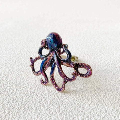 Dope Hand Painted Octopus Cabinet Knobs Set Of 2 For Cabinets Drawers Closets And Doors With Mounting Screws Ocean Spirit