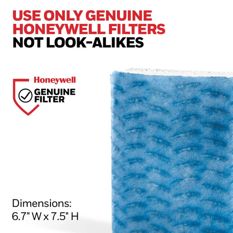 Must Have Replacement Wicking Filter T For HFT600PF1 Humidifier 1 Pack with blue filter texture and Honeywell branding