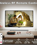 White COB LED Strip Light Max With RF Remote 16.4ft 6500K CRI93+ Dimmable Ultra Bright shown illuminating living room scene