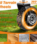 All-terrain wheel for One Second Fold Collapsible Utility Wagon Cart with smooth spin, wear resistance for lawn, sand, asphalt, mud.