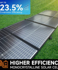 200W Monocrystalline Portable Folding Solar Panel Charger For Generators And Power Stations on grass highlighting efficiency