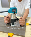 Clear Acrylic Router Base Plate Optimized For Rt0701c And Xtr01z Routers on compact power tool for woodworking tasks.