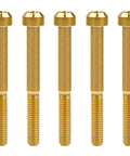 Titanium Torx Square Head Bolts M6x60mm Pack Of 5 Gold 6AL4V Grade 5 TC4 Titanium Alloy For Bicycle Motorcycle Car Built Tough With 5mm Hex And T30 Torx Wrench Dope Lightweight Hardware For Heavy Duty Applications