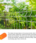 Orange Rubber Screw Thread Protector Caps 8mm Inner Diameter Five Sixteenth Inch End Caps For Screws Bolts And Rod Ends 50 Pack Waterproof Nonslip Easy To Install Outdoor Use on fence