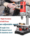 Piefeak 6-Speed Electric Pillar Drill Bench Machine With Vice, 880W, adjustable speed, used for precise drilling wood and metal.
