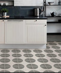Kitchen with Black And White Luminary Peel And Stick Vinyl Floor Tiles Pack Of 10 12 By 12 Inch Mid Century Modern Style Easy No Grout